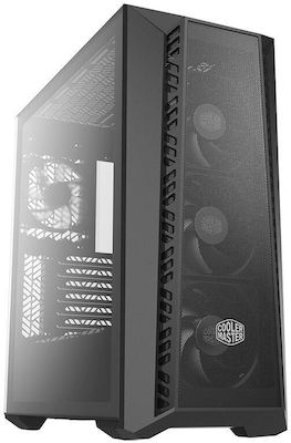 CoolerMaster MasterBox MB520 Mesh Gaming Midi Tower Κουτί Υπολογιστή με Πλαϊνό Παράθυρο και RGB Φωτισμό Blackout Edition