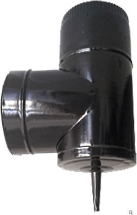 Hosseven 120-T T-Piece Conector de Coș de Fum Emailat 120mm Negru
