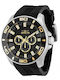 Invicta Pro Diver Ανδρικό Ρολόι 50mm Χρονογράφος Μπαταρίας με Μαύρο Καουτσούκ Λουράκι
