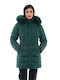 Splendid Women's Long Puffer Jacket for Winter with Hood Dark Beige