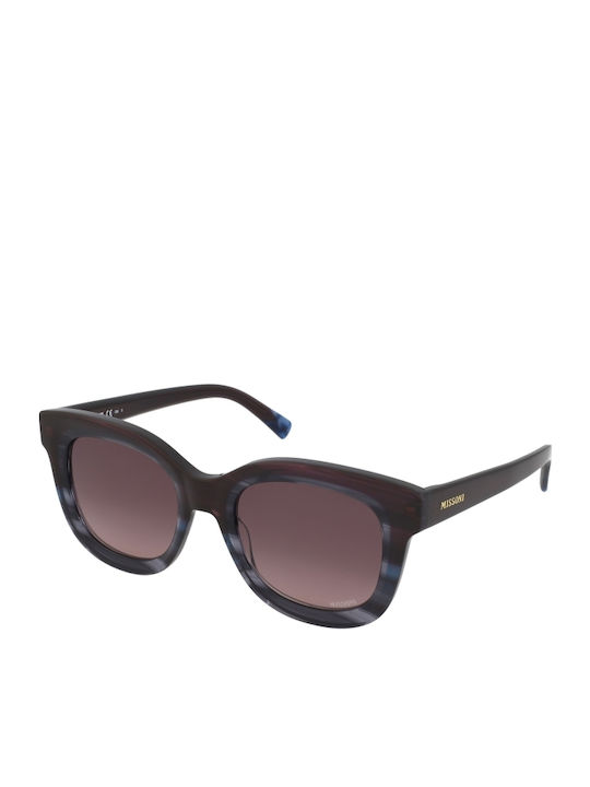 Missoni Women's Sunglasses with Multicolour Plastic Frame and Purple Gradient Lens