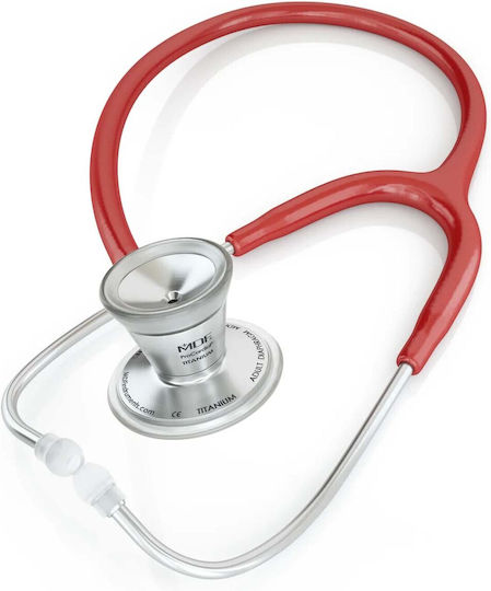 MDF Instruments ProCardial Cardiology Adults Double Head Stethoscope Titanium - Burgundy / Silver Burgundy