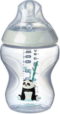 Tommee Tippee Plastic Bottle Closer To Nature Anti-Colic with Silicone Nipple for 0+, 0+ m, months Grey Panda 260ml 1pcs