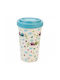 Woodway Owls Cană Bambus cu Capac Multicoloră 500ml
