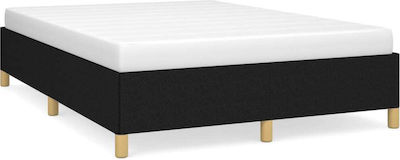Bed Base Double made of Wood Black 140x200x35cm