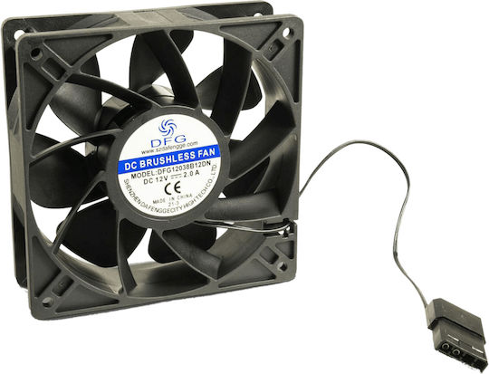 Inter-Tech DFG12038B12DN Case Fan (5500rpm) Χωρίς Led Φωτισμό και Σύνδεση 4-Pin Molex