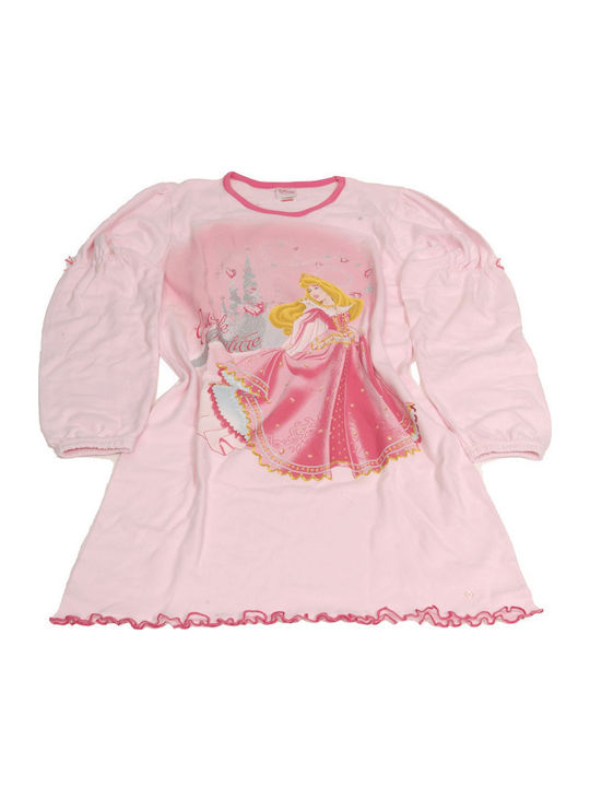 Minerva Παιδικό Νυχτικό Χειμωνιάτικο Ροζ Princess Rose