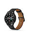 Tech-Protect Screwband Armband Leder Schwarz (Samsung Watch 4 (40 / 42 / 44 / 46 MM)) TPRSSCW4B