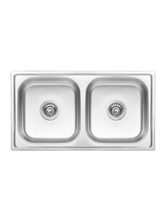 Kuchinox Standard Ένθετος Νεροχύτης Inox Σαγρέ Μ78xΠ43cm Ασημί