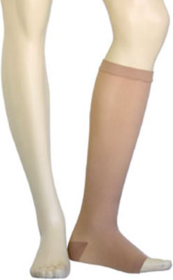 Golden Net 314 Open Toe Graduated Compression Calf High Socks 18-22 mmHg Beige