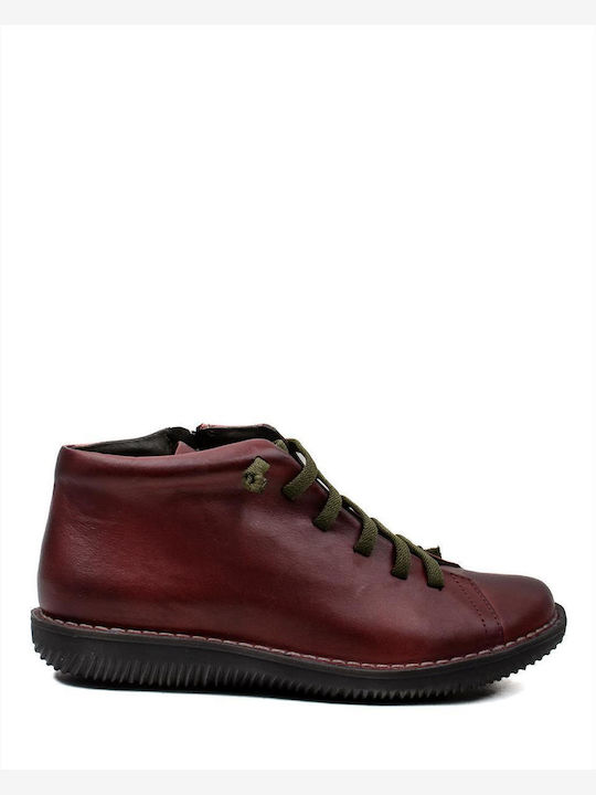 Chacal Women's Leather Platform Ankle Boots Madison Granate Bordeaux