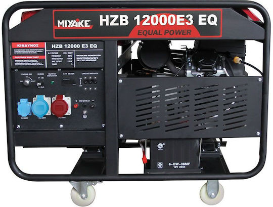Miyake HZB 12000 E3 EQ Γεννήτρια Βενζίνης Τετράχρονη με Χειροκίνητη - Ηλεκτρική Μίζα και Μέγιστη Ισχύ 12kVA
