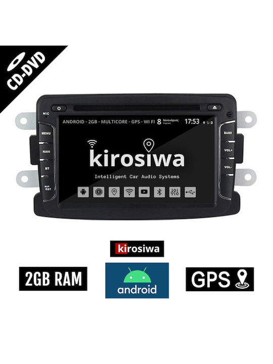 Kirosiwa Car Audio System for Renault Dokker Dacia Dokker Dokker 2012+ (Bluetooth/USB/WiFi/GPS/CD) with Touch Screen 7"