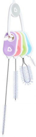 Munchkin Cleaning Brush for Baby Bottles Purple Pink Light Green Light Blue 51770 4pcs