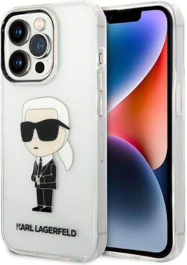 Karl Lagerfeld Ikonik Задна корица Силикон Прозрачен (iPhone 14 Pro)