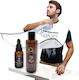 Qure Beard & Moustache Grooming Products Set with Beard Grooming Cape Invigorating Beard Wash 200ml Beard & Face Growth Blend Cerise & Pana 30ml 230ml