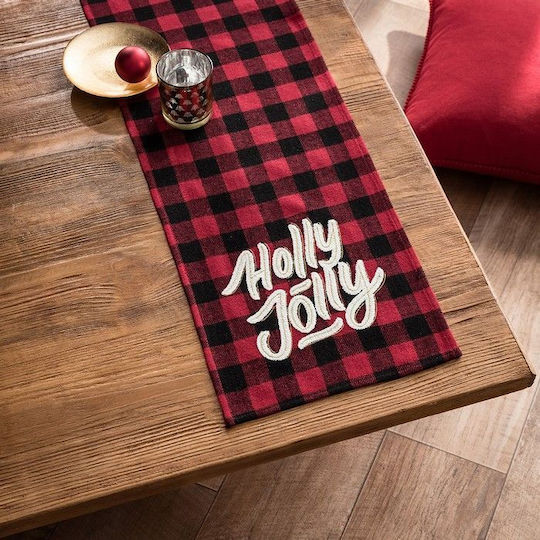 Gofis Home Christmas Tablecloth Runner Fabric Red L120xW28cm.