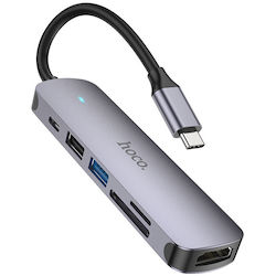 Hoco HB28 USB-C Докинг станция с HDMI 4K PD