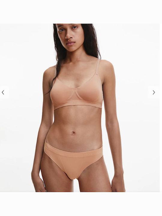 Calvin Klein Women's String Seamless Beige