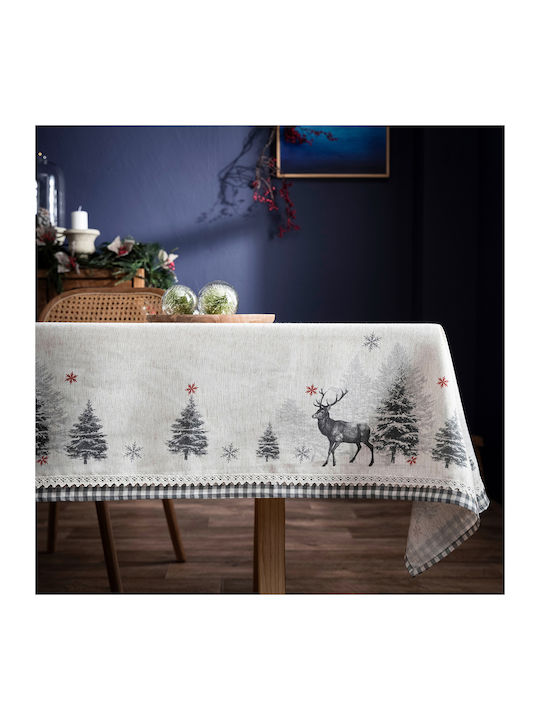 Gofis Home Weihnachts- Tischtuch Stoff Gray B180xL135cm. 1Stück 20-72-045