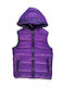 Kids' Sports Jacket Sleeveless Short with Hood Purple