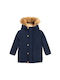 Cool Club Kids Parka Long with Lining & Protection Hood Navy Blue