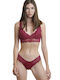 Women's String with Lace Burgundy