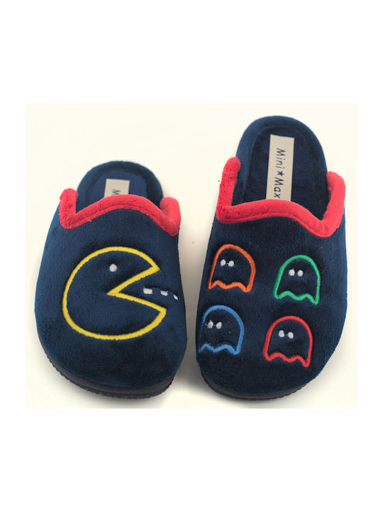 Mini Max Ανατομικές Παιδικές Παντόφλες Navy Μπλε Pac Man