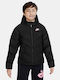 Kids' Sports Jacket Short with Lining & Hood Black SPORTSWEAR