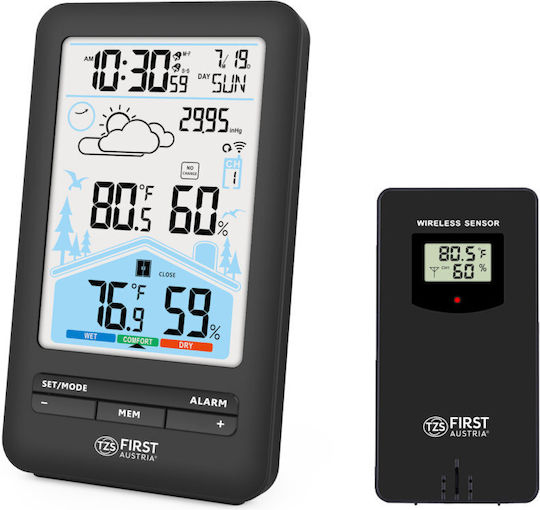 First Austria FA-2461-7 Wireless Stație meteorologică Digital Montat pe perete Negru First Austria FA-2461-7 Wireless Stație meteorologică Digital Montat pe perete Negru