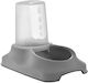 TnS Plastic Bowl with Container Food for Dog & Cat 1.5lt 23.5cm in Gray Color