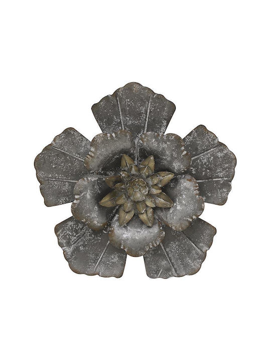 Inart Wall Decor Flower Silver Gold Metal 36.5x5x36cm