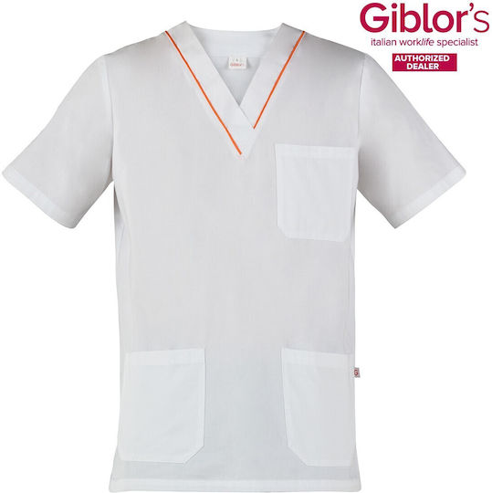 Giblor's Gary Unisex White Cotton Medical Blouse
