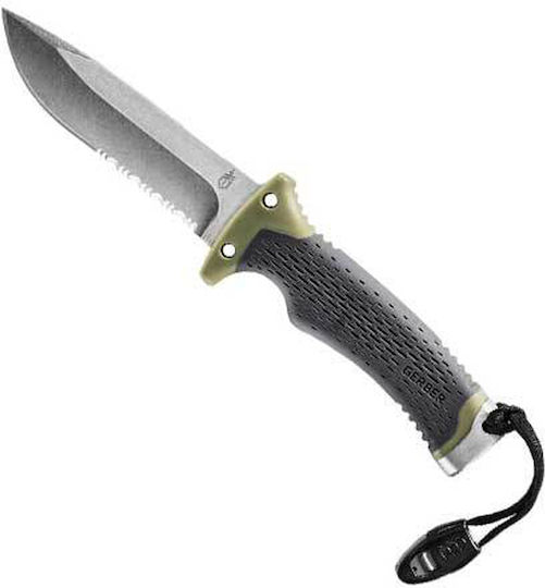 Gerber Ultimate Knife Gray with Blade made of Steel in Sheath