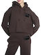 Cropped Women's Sweatshirt Hooded Dark Owk