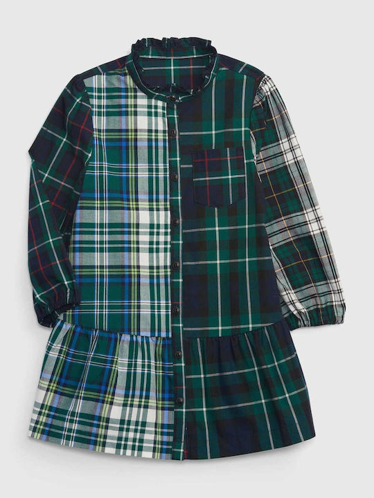 GAP Kids Dress Checked Long Sleeve Multicolour