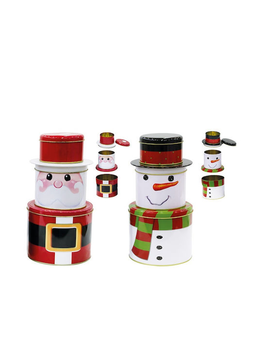 I-Total Weihnachtliche Metallisch Figur Box 13.5x13.5x13.5cm (Μiverse Farben)