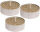 Christmas Gold Candle 6x6cm 3pcs