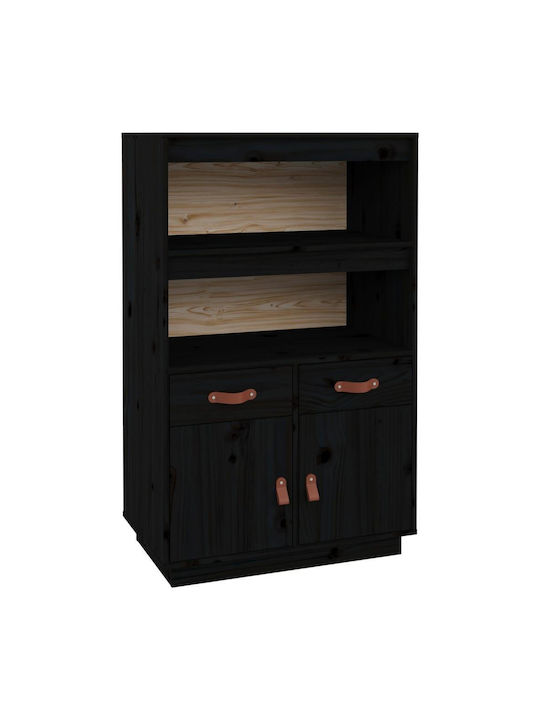 Wooden Buffet with Drawers Black L67xW40xH108.5cm