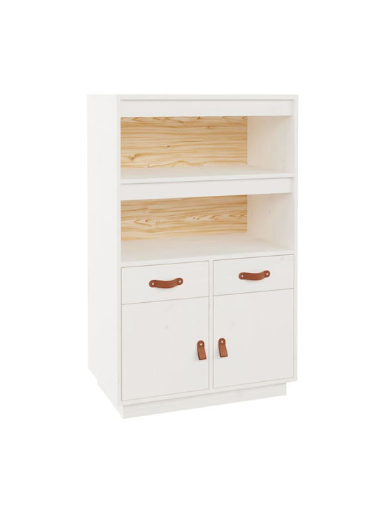 Wooden Buffet with Drawers White L67xW40xH108.5cm