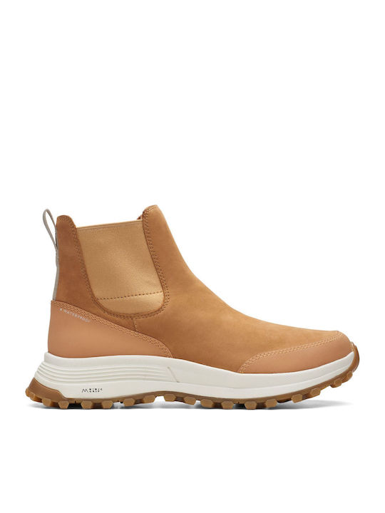 Trek Up Leather Women's Chelsea Boots with Medium Heel Tabac Brown