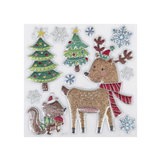 Fun World Χριστουγεννιάτικα Aufkleber für die Wand mit Design Τάρανδους 25x25cm. Rentier