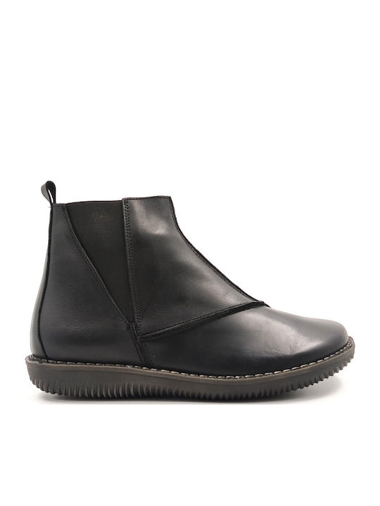Leather Women's Ankle Boots Black