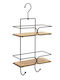 Aria Trade AT0000169 Wall Mounted Bathroom Shelf Wooden with 2 Shelves 25x11x50cm