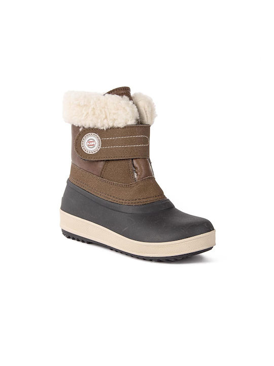 Olang Kids Snow Boots with Hoop & Loop Closure Brown