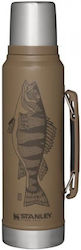 Stanley Classic Legendary Bottle Sticlă Termos Oțel inoxidabil Fără BPA Tan Peter Perch 1lt cu Cap-Cup și Grip