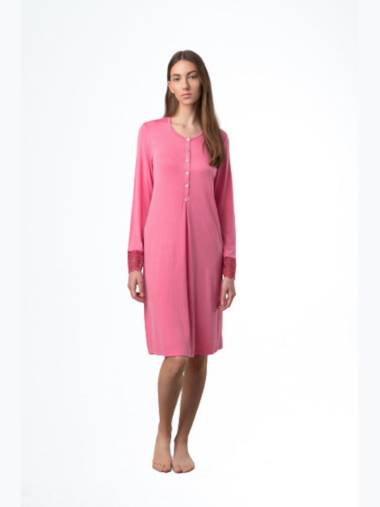 Vamp Winter Women's Nightdress Pink Dove