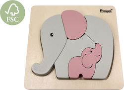 Wooden Kids Peg Puzzle Elephant for 1.5+ years+ Years 5pcs Magni Wooden Kids Peg Puzzle Elephant for 1.5+ years+ Years 5pcs Magni