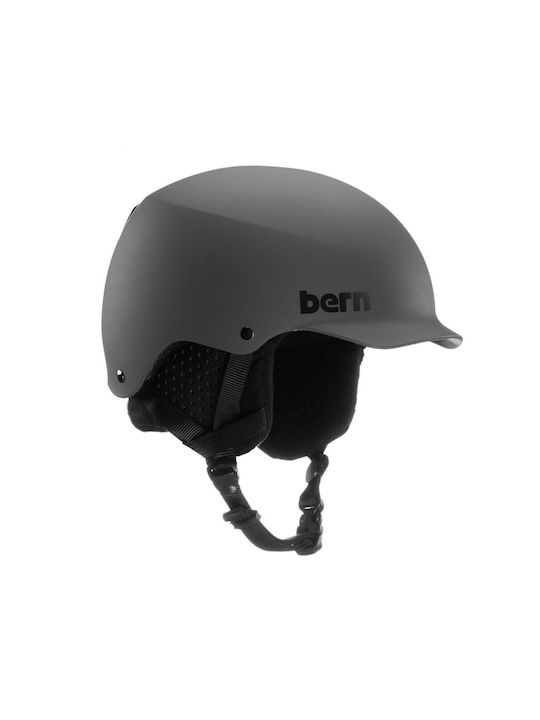 Bern Baker Helmet for Ski Snowboard Matte Grey SM40E22MGY