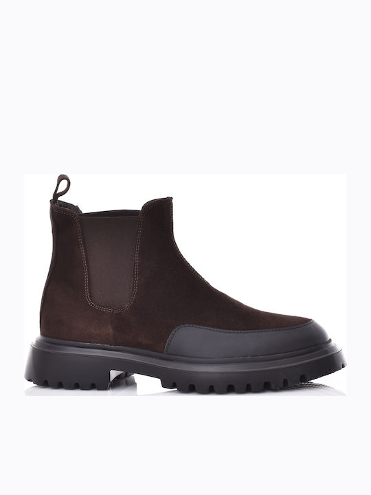 Vice Footwear Suede Καφέ Ανδρικά Chelsea Μποτάκια